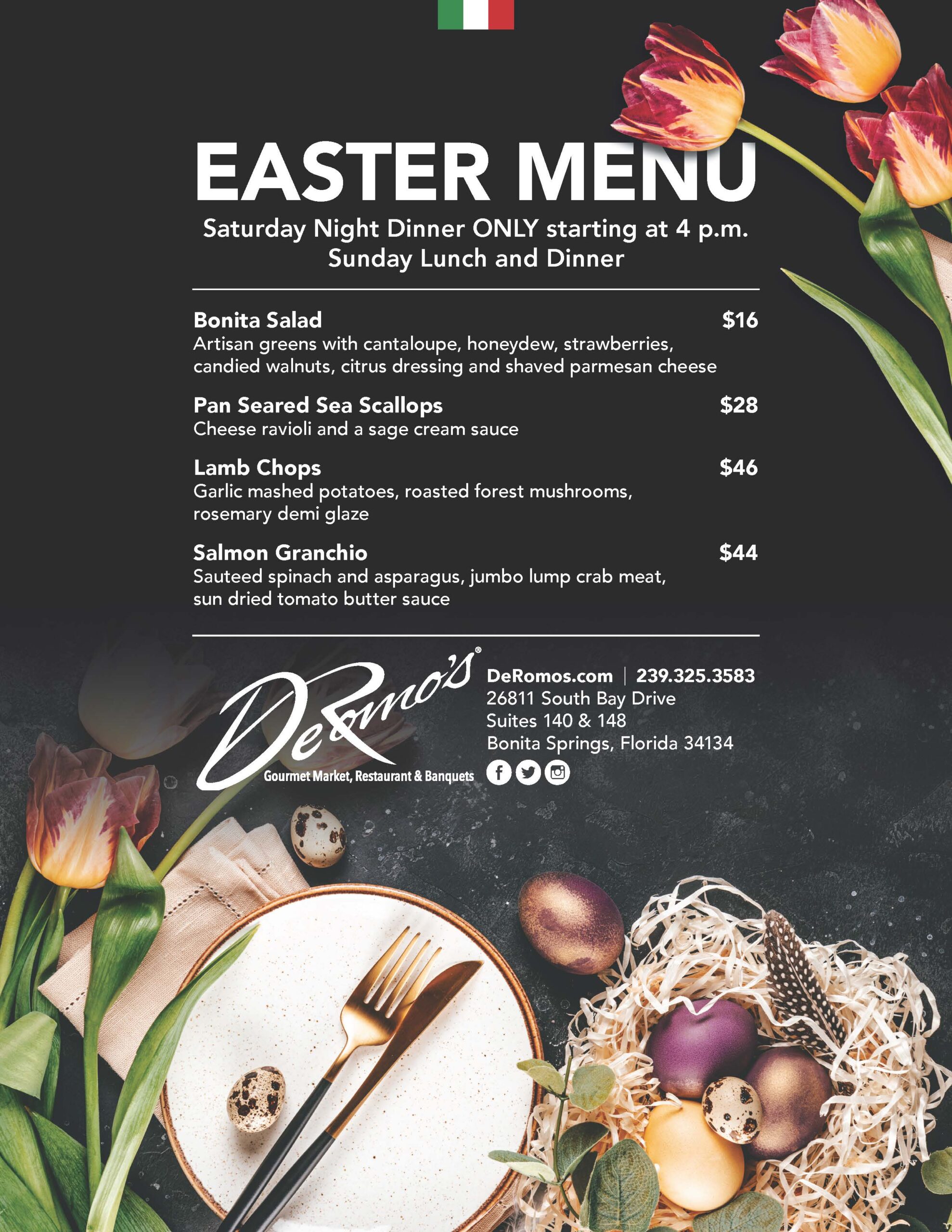 Easter Dinner at DeRomo’s Restaurant DeRomo’s Gourmet Market