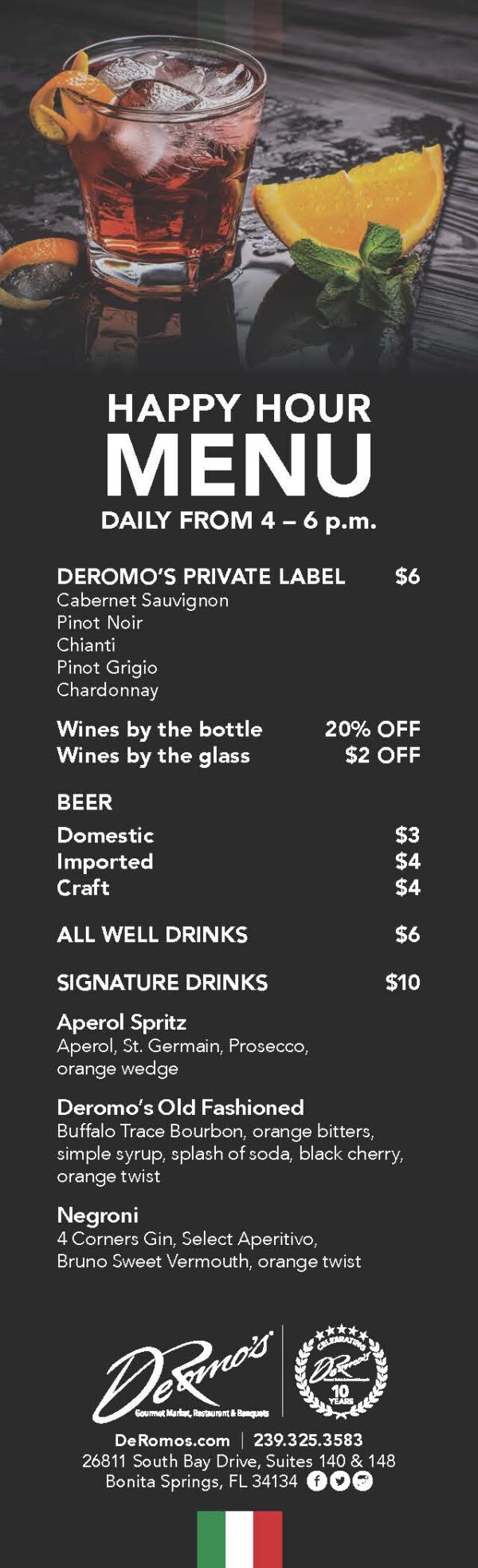 DeRomo's Exciting NEW Happy Hour | DeRomo’s Gourmet Market & Restaurant ...